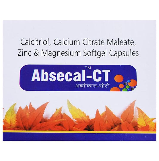 Absecal-CT Softgel Capsule
strip of 10 soft gelatin capsules