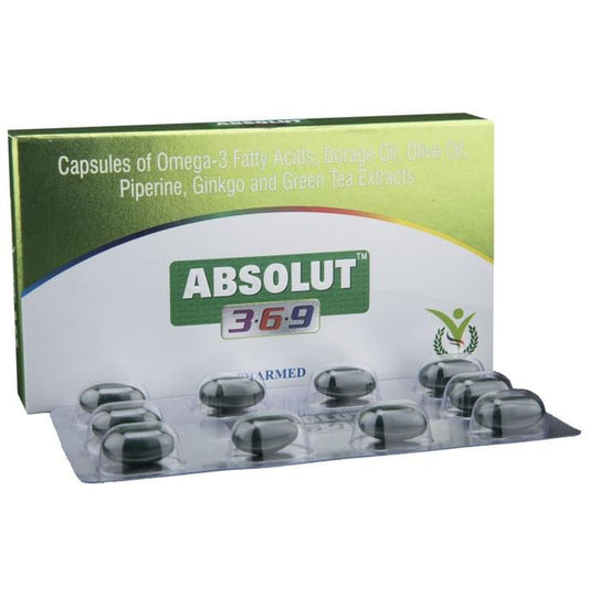 Absolut 3.6.9 Capsule
strip of 10 soft gelatin capsules