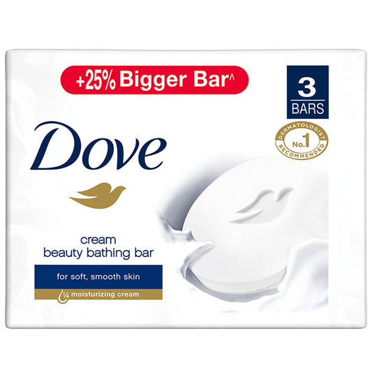 Dove Cream Beauty Bathing Bar for Nourished Skin (125gm Each)
box of 3 soaps