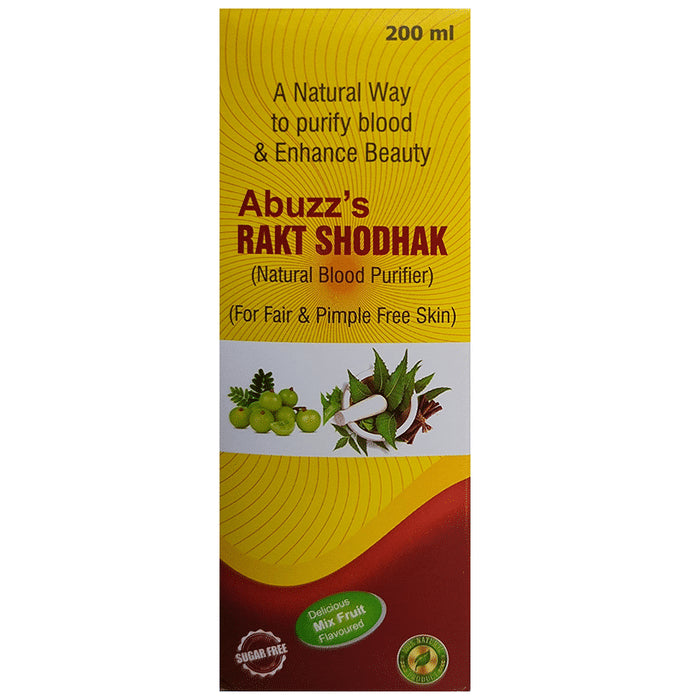 Abuzz's Rakt Shodhak Syrup Mix Fruit Sugar Free
bottle of 200 ml Syrup