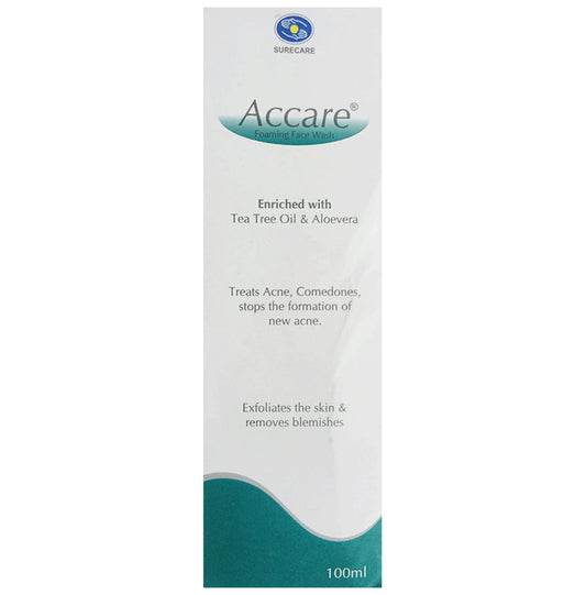 Accare Face Wash Enriched with Tea Tree Oil & Aloevera
bottle of 100 ml Face Wash