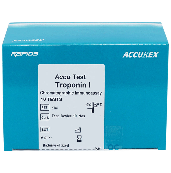 Accurex Accu Test Troponin I Test Kit
box of 10 Test Kits