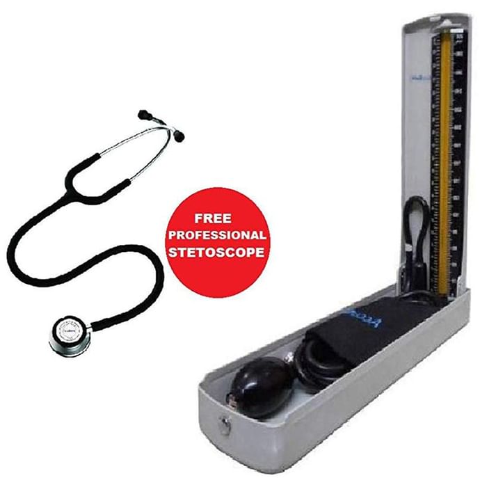 AccuSure Mercury Sphygmomanometer with Free Professional Stethoscope
box of 1 Unit