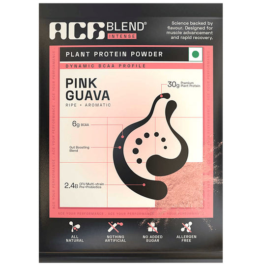 Ace Blend Intense 30g Vegan Plant Protein Powder with BCAA Pink Guava
box of 30 Sachets