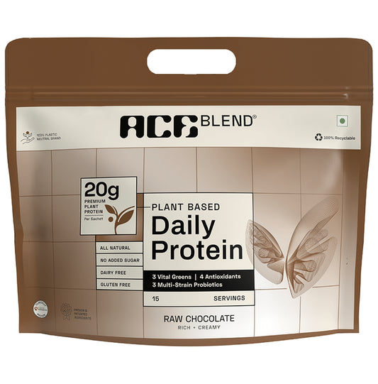 Ace Blend Plant Based Daily Protein Raw Chocolate
packet of 15 Sachets