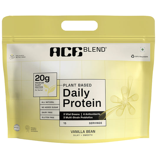 Ace Blend Plant Based Daily Protein Vanilla Bean
packet of 15 Sachets