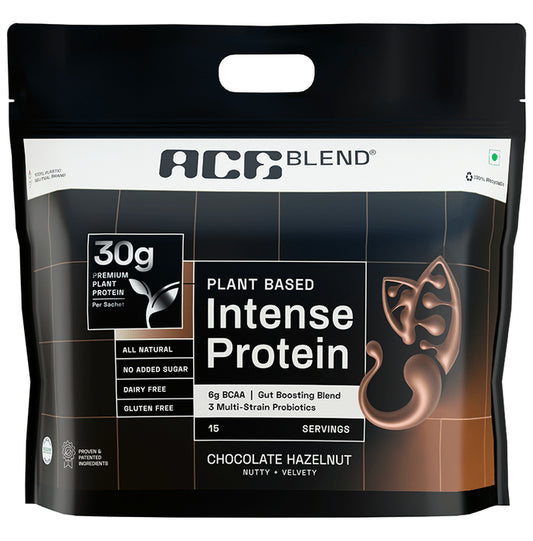 Ace Blend Plant Based Intense Protein Chocolate Hazelnut
packet of 15 Sachets