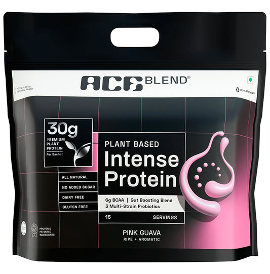 Ace Blend Plant Based Intense Protein Pink Guava
packet of 15 Sachets
