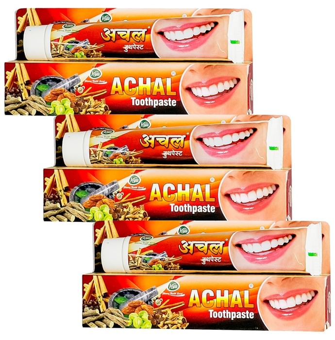 Achal ToothPaste (175gm Each) for Natural Oral Care | Non -Fluoride
combo pack of 3 Tubes