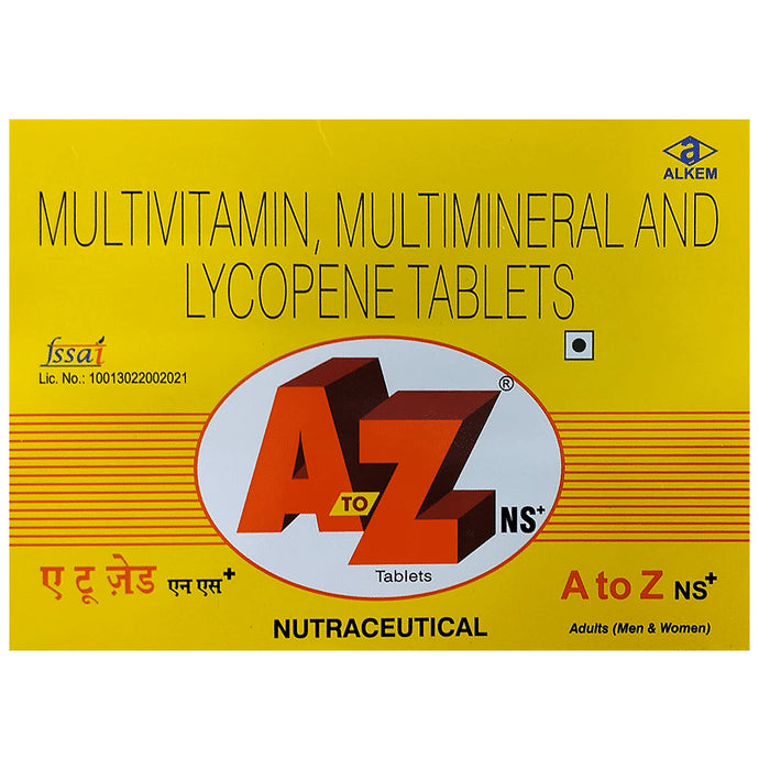 A to Z NS+ Tablet with Lycopene, Multivitamins & Multiminerals
strip of 15 tablets