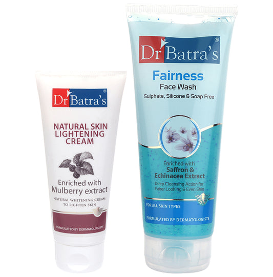 Dr Batra's Combo Pack of Natural Skin Lightening Cream 100gm and Fairness Face Wash 200gm
combo pack of 2 Tubes