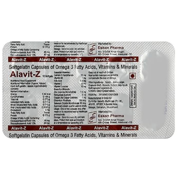 Alavit Z Capsule
strip of 10 capsules