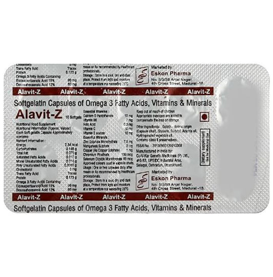 Alavit Z Capsule
strip of 10 capsules