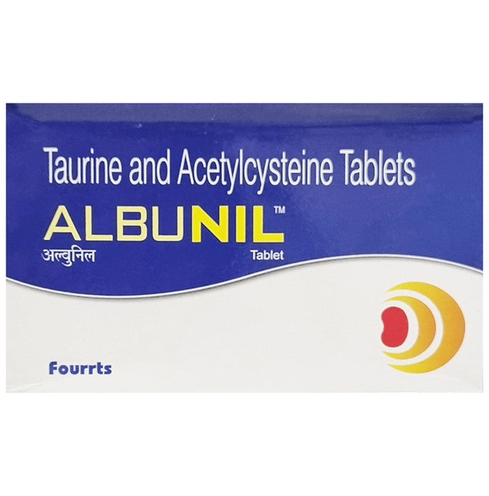Albunil Acetylcysteine and Taurine Tablet
strip of 10 tablets