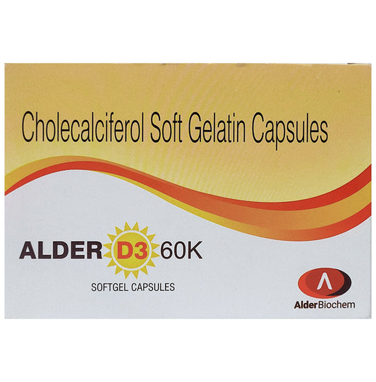 Alder D3 60k Softgel Capsule
strip of 4 soft gelatin capsules