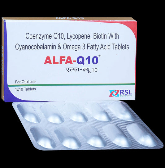 Alfa Q10 Tablet
box of 10 tablets