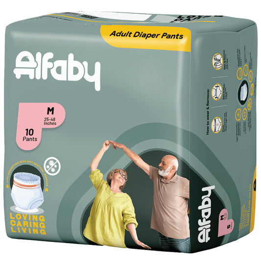 Alfaby Adult Diaper Pants Medium
packet of 10 diapers