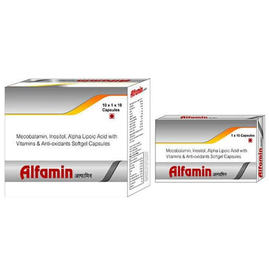 Alfamin Soft Gelatin Capsule
strip of 10 soft gelatin capsules