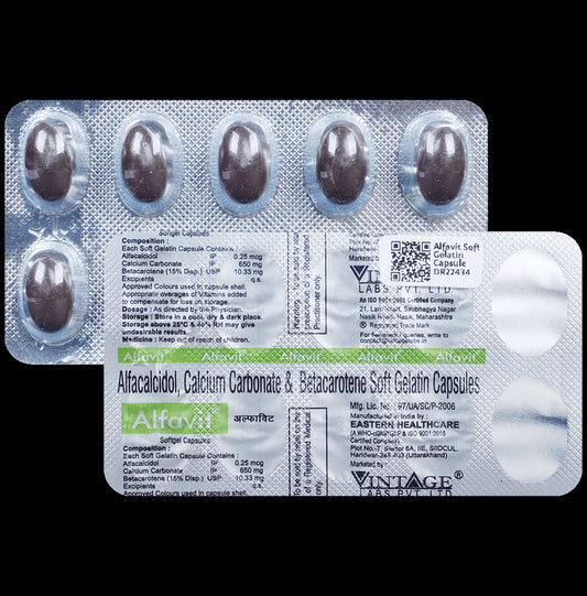 Alfavit Soft Gelatin Capsule
strip of 10 soft gelatin capsules