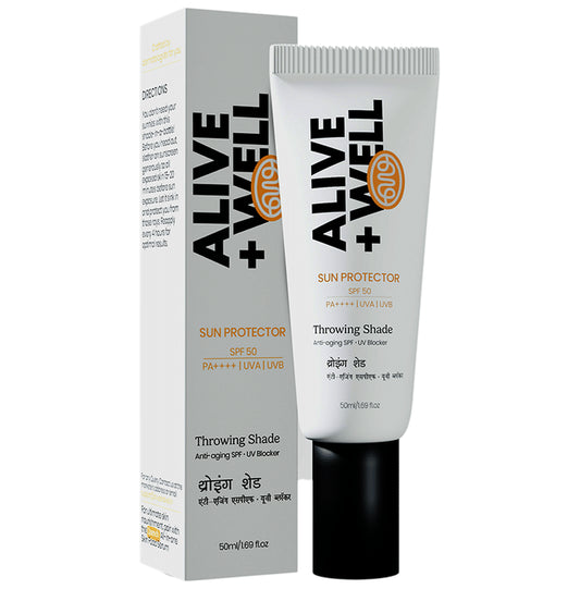Alive & Well Alive + Well Throwing Shade Sun Protector SPF 50 PA++++
tube of 50 ml Cream
