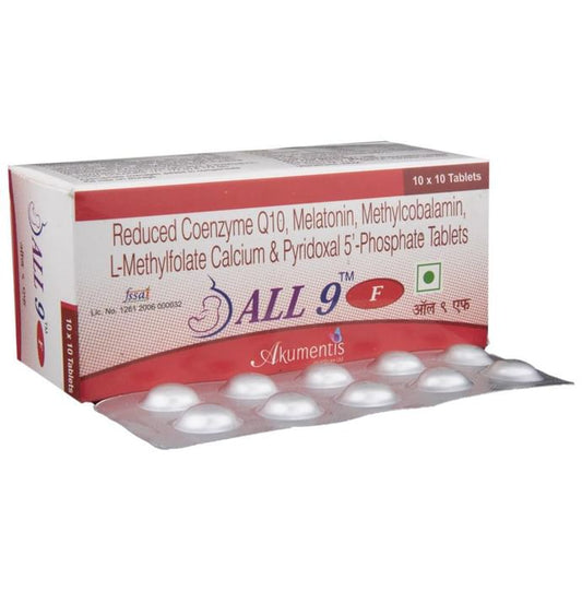 All 9 F Tablet
strip of 10 tablets