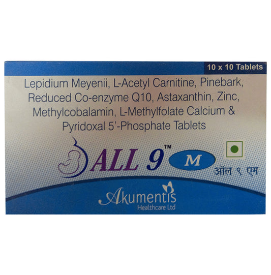 All 9 M Tablet
strip of 10 tablets