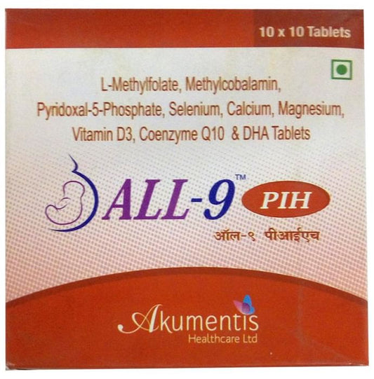 All 9 Pih Tablet
strip of 10 tablets