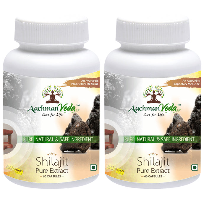 Aachman Veda Shilajit+ Pure Extract Ashwagandha with Safed Musli Capsule (60 Each)
combo pack of 2 bottles