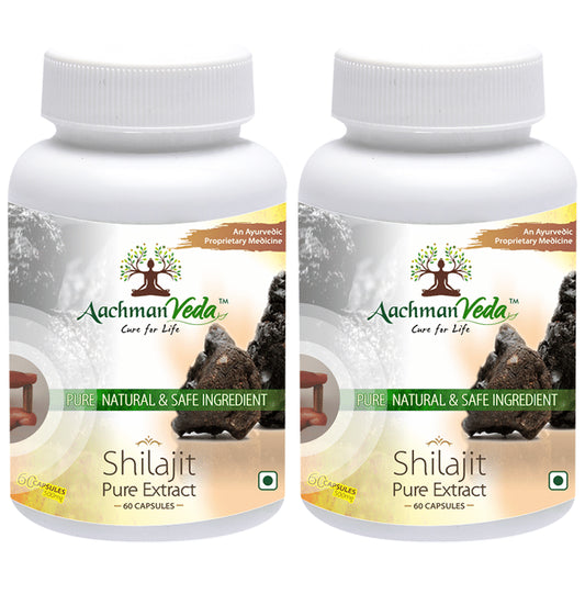 Aachman Veda Shilajit+ Pure Extract Ashwagandha with Safed Musli Capsule (60 Each)
combo pack of 2 bottles