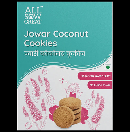 All Sow Great Jowar Coconut Cookie
box of 200 gm Cookie