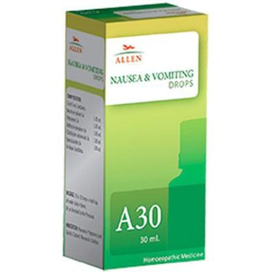 Allen A30 Nausea & Vomiting Drop
bottle of 30 ml Drop