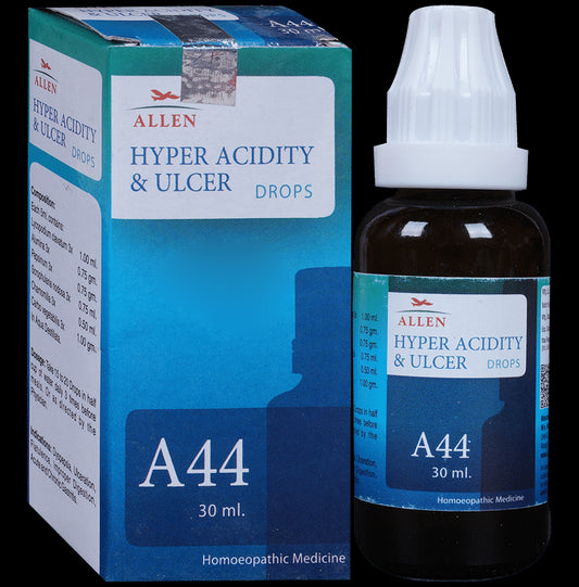 Allen A44 Hyper Acidity & Ulcer Drop
bottle of 30 ml Drop