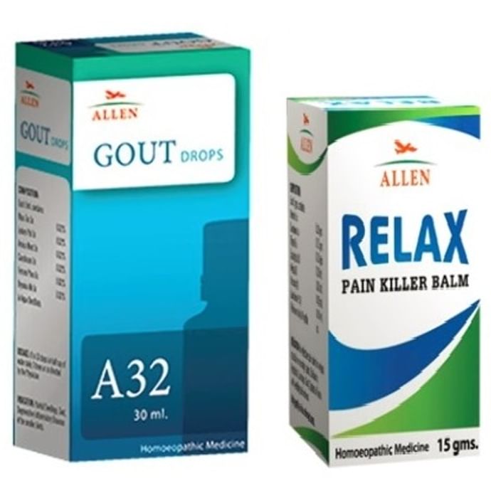 Allen Anti Gout Combo Pack of A32 Gout Drop 30ml & Relax Pain Killer Balm 15gm
combo pack of 2 bottles
