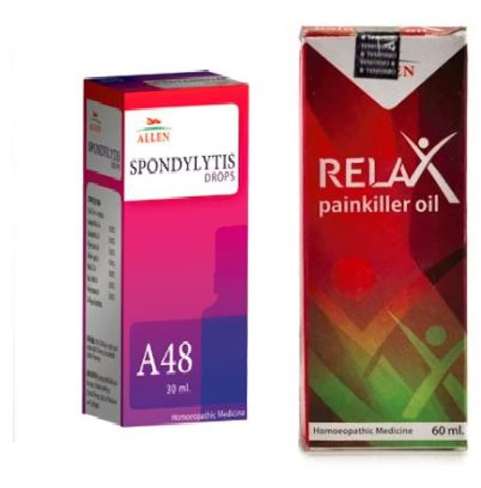 Allen Anti Spondylitis Combo (A48 + Relax Pain Killer Oil)
packet of 1 Kit