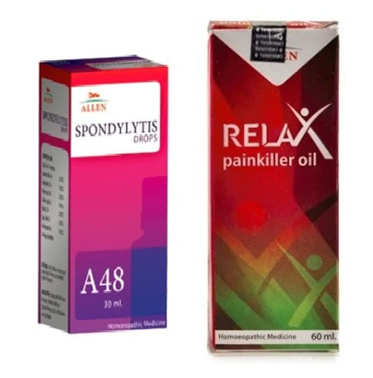 Allen Anti Spondylitis Combo Pack of A48 Spondylytis Drop 30ml & A48 Relax Painkiller Oil 60ml
combo pack of 2 bottles