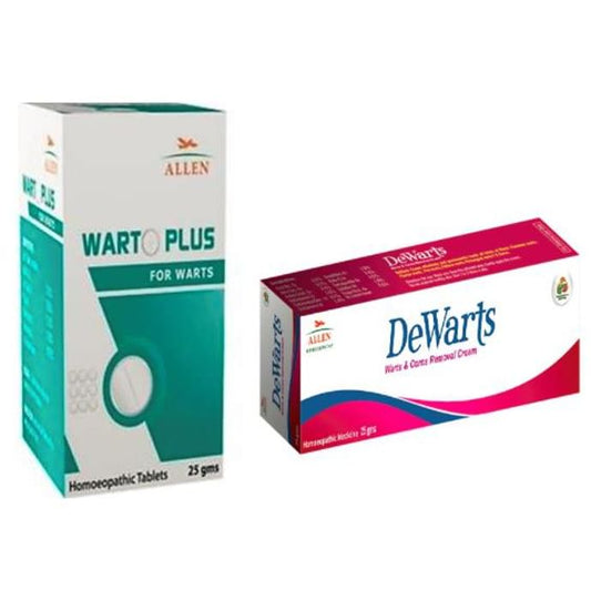 Allen Anti Warts Combo (Warto Plus Tablet + Dewarts Cream)
packet of 1 Kit
