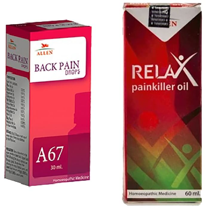 Allen Back Pain Care Combo Pack of A67 Back Pain Drop 30ml & Relax Pain Killer Oil 60ml
combo pack of 2 bottles