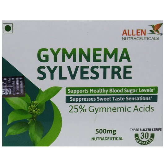 Allen Nutraceutical Gymnema Sylvestre Vegetaraian Capsule
box of 30 vegicaps