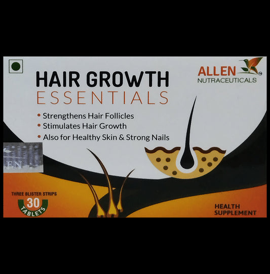Allen Nutraceutical Hair Growth Essentials for Hair Follicles, Skin & Nails | Tablet
box of 30 tablets