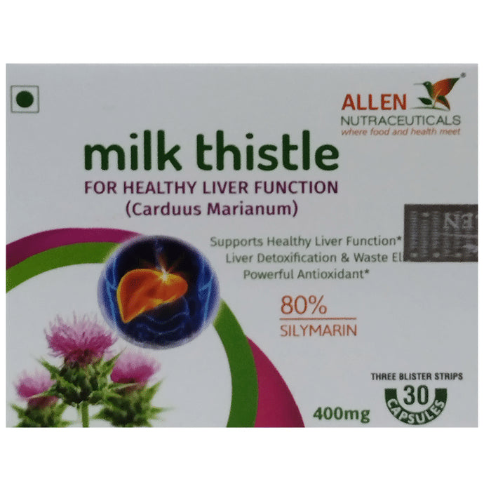 Allen Nutraceutical Milk Thistle 400mg Capsule
box of 30 capsules