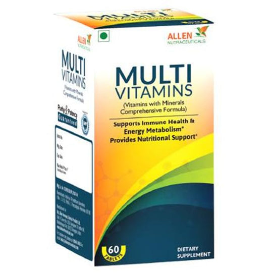 Allen Nutraceutical Multi Vitamins with Minerals | For Immunity, Energy Metabolism & Nutritional Support | Tablet
bottle of 60 tablets