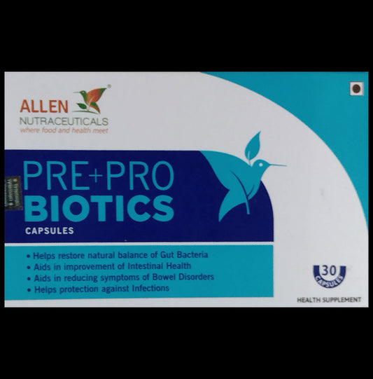 Allen Nutraceutical Pre+Pro Biotics Capsule
strip of 30 capsules