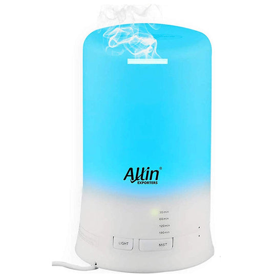 Allin Exporters DT 2109 Ultrasonic Humidifier & Aroma Diffuser (100ml Tank) with 3 Bottle of Essential Oil Free-15ml Each
box of 1 Unit