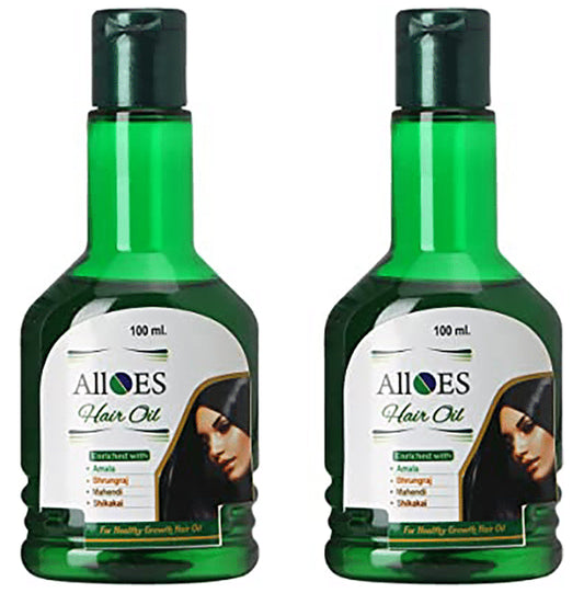 Alloes Hair Oil for Hair Growth with Amla,Bhringraj,Mehndi and Shikakai (100ml Each)
combo pack of 2 bottles