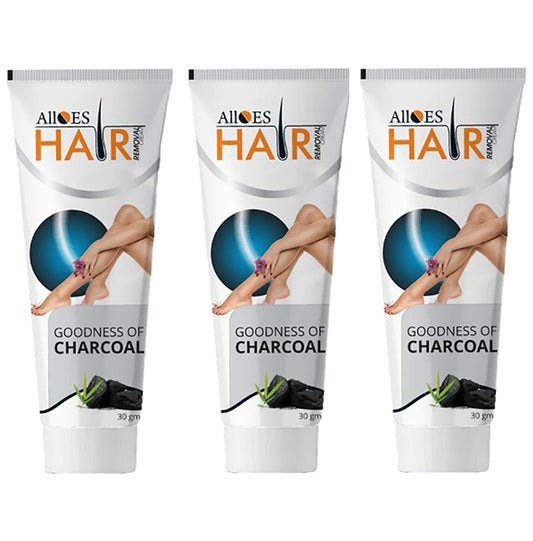 Alloes Hair Removal Cream with Goodness of Charcoal (30gm Each)
combo pack of 3 Tubes