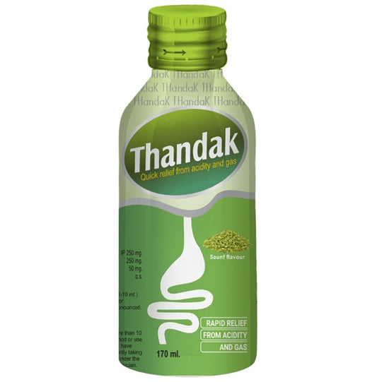 Alloes Thandak Acidity and Gas Relief Saunf
bottle of 170 ml Liquid