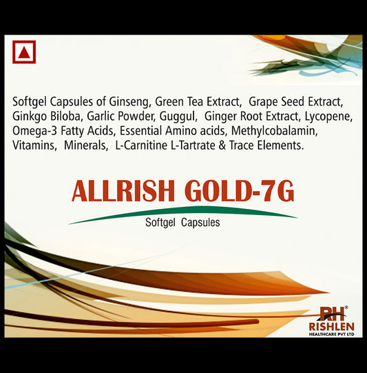 Allrish Gold 7G Softgel Capsule
strip of 10 soft gelatin capsules