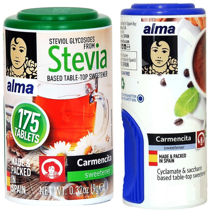 Alma Combo Pack of Sugarfree 650 Tablet and Stevia 175 Tablet Low Calorie Sweetener
combo pack of 2 bottles