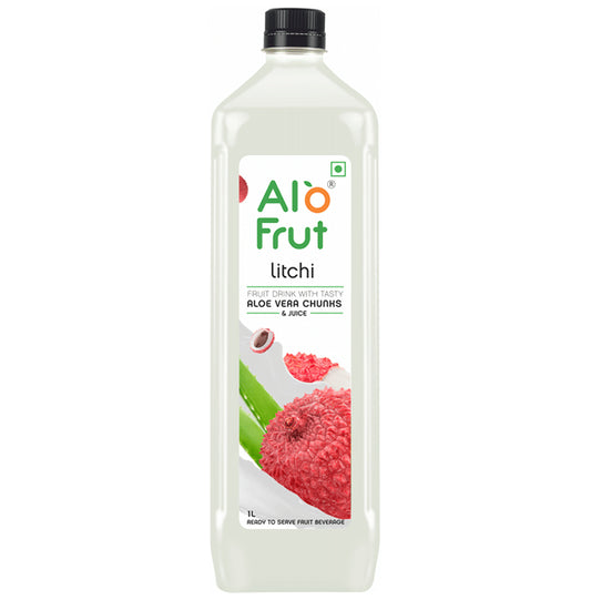 Alo Frut Litchi Aloevera Chunks & Juice
bottle of 1 Ltr Juice