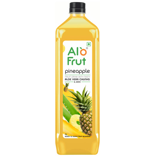 Alo Frut Pineapple Aloevera Chunks & Juice
bottle of 1 Ltr Juice